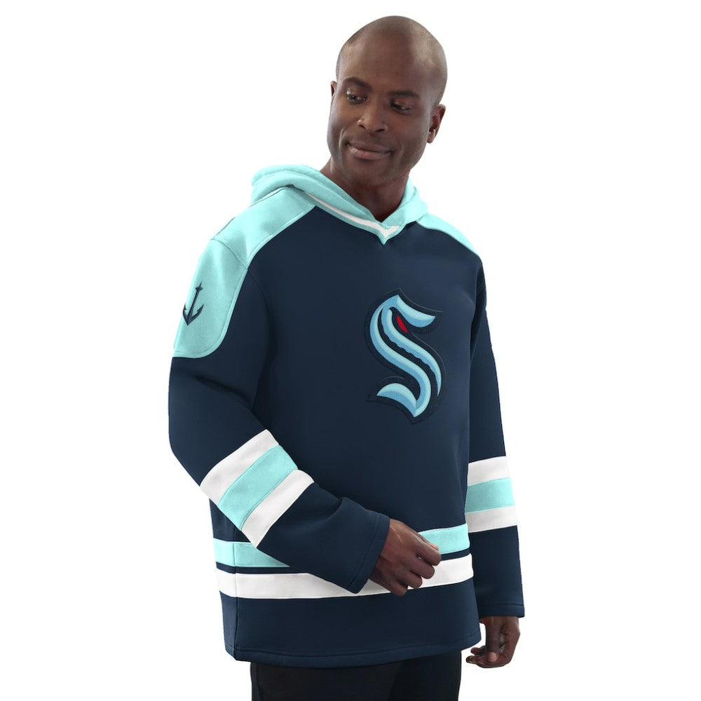Seattle Kraken Starter Hockey Pullover Hoodie Deep Sea Blue/Light Blue