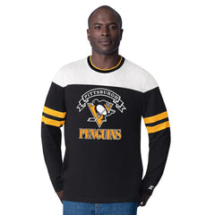 Pittsburgh Penguins Starter Blitz Durene Long Sleeve T-Shirt Black