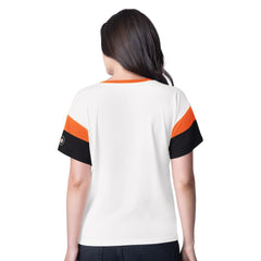 Philadelphia Flyers G-III 4Her by Carl Banks Women's Rink Oversized Rhinestone V-Neck T-Shirt White