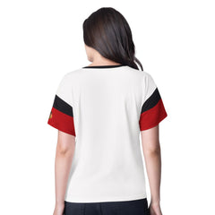 Chicago Blackhawks G-III 4Her by Carl Banks Women's Rink Oversized Rhinestone V-Neck T-Shirt White