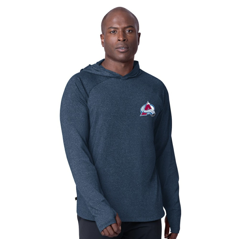 Colorado Avalanche MSX by Michael Strahan Fast Track Raglan Long Sleeve Hoodie T-Shirt Navy
