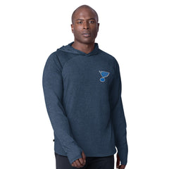 St. Louis Blues MSX by Michael Strahan Fast Track Raglan Long Sleeve Hoodie T-Shirt Navy