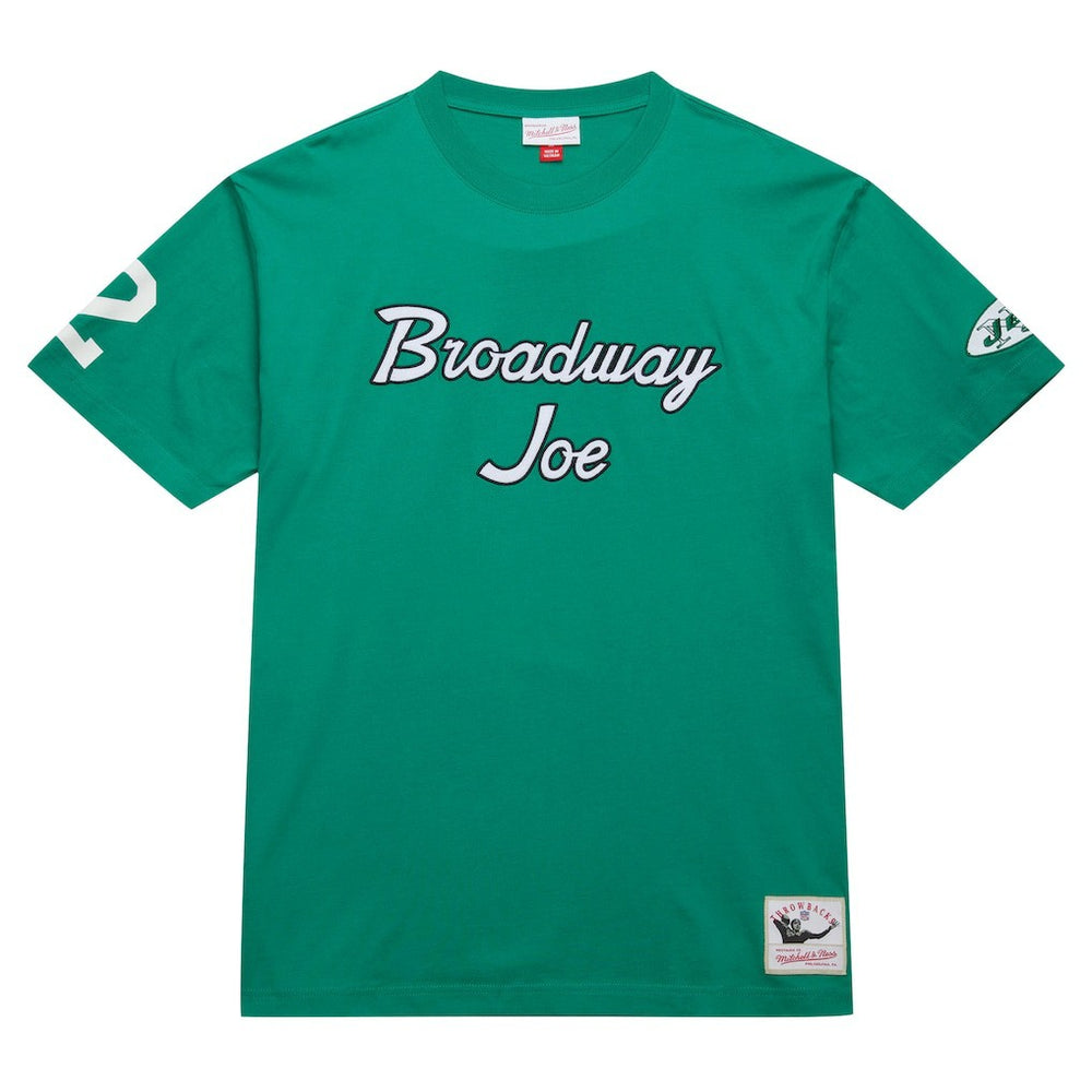 Joe Namath New York Jets Retired Player Nickname T-Shirt - Kelly Green on sale