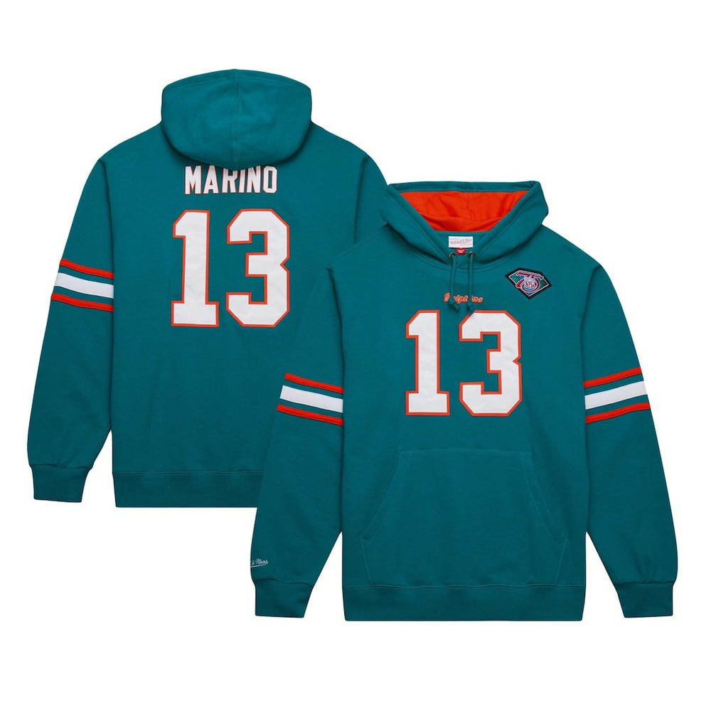 Dan Marino Miami Dolphins Retired Player Name & Number Pullover Hoodie - Aqua on sale