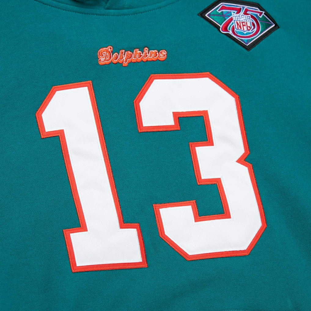 Dan Marino Miami Dolphins Retired Player Name & Number Pullover Hoodie - Aqua on sale