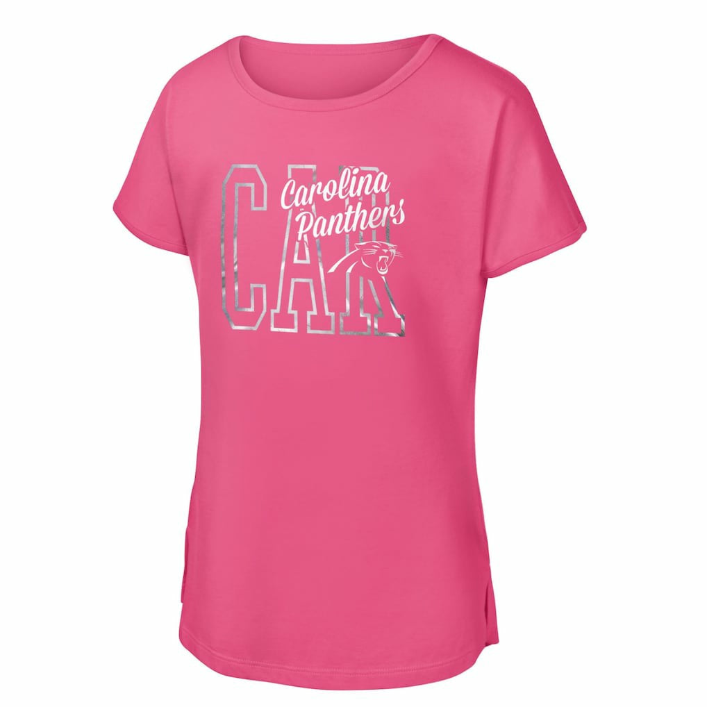 Carolina Panthers Girls Youth Signal Caller Dolman T-Shirt - Pink for sale