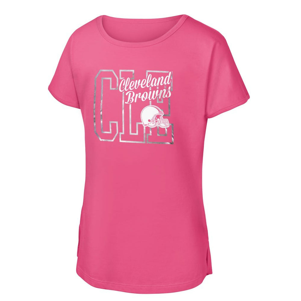 Cleveland Browns Girls Youth Signal Caller Dolman T-Shirt - Pink sale