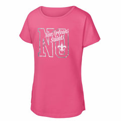 New Orleans Saints Girls Youth Signal Caller Dolman T-Shirt - Pink discount