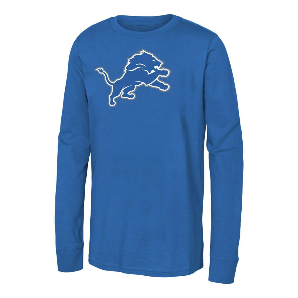 Detroit Lions Youth Primary Logo Long Sleeve T-Shirt - Blue for sale