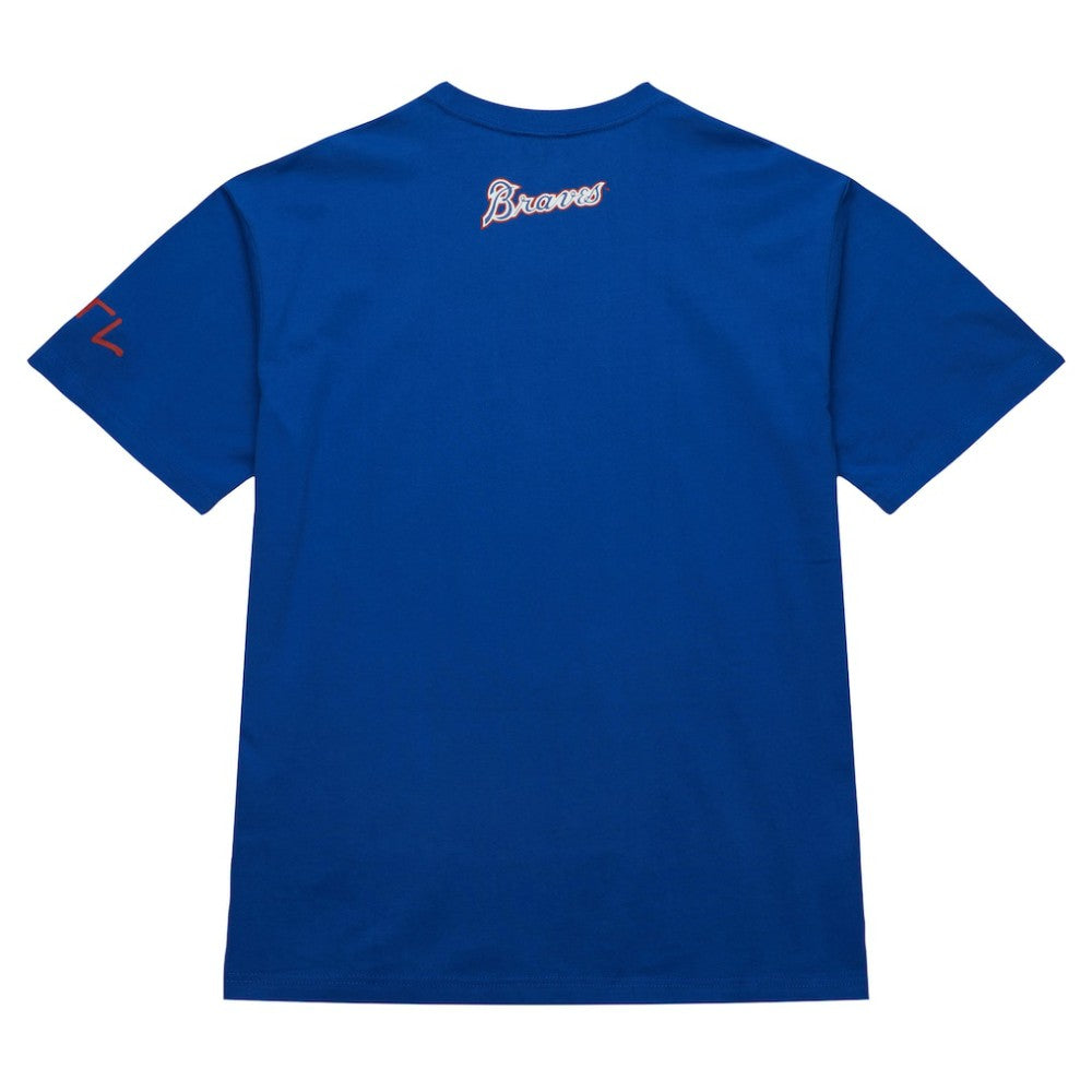 Hank Aaron Atlanta Braves Cooperstown Collection Heavyweight Premium Player Vintage Logo T-Shirt - Royal | Mitchell & Ness