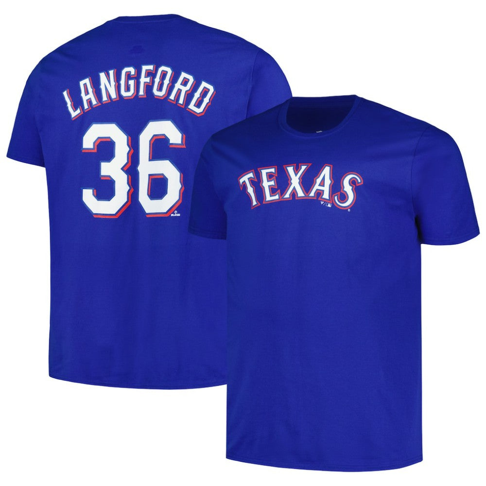 Wyatt Langford Texas Rangers Big & Tall Name & Number T-Shirt - Royal