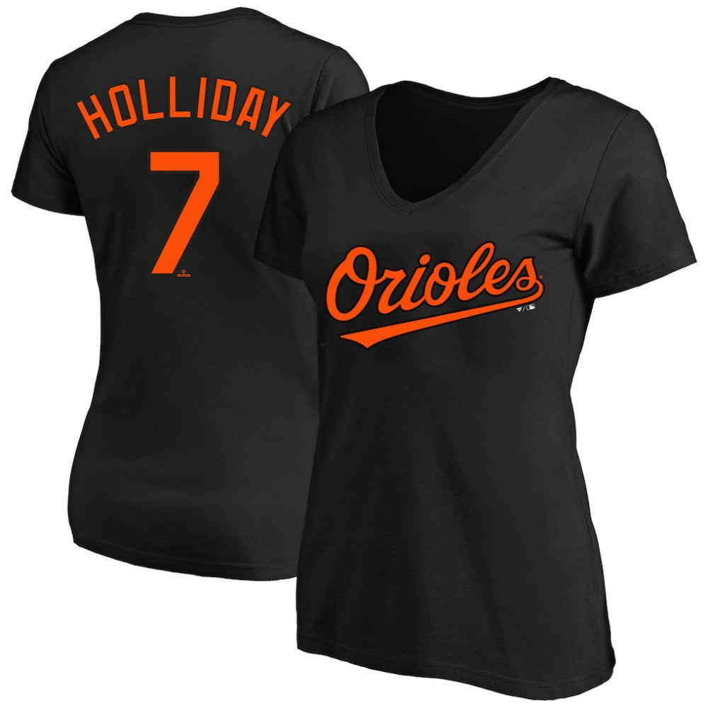Jackson Holliday Baltimore Orioles Women's Plus Size Name & Number V-Neck T-Shirt - Black