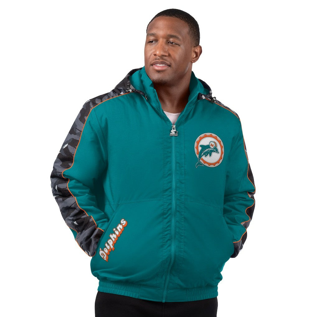 Miami Dolphins Starter Thursday Night Gridiron Full-Zip Hoodie Jacket - Aqua sale