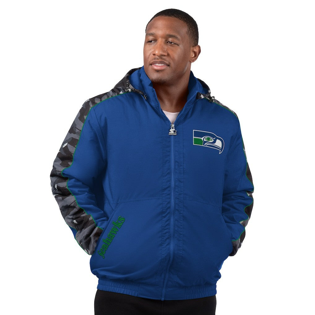 Seattle Seahawks Starter Thursday Night Gridiron Full-Zip Hoodie Jacket - Royal discount