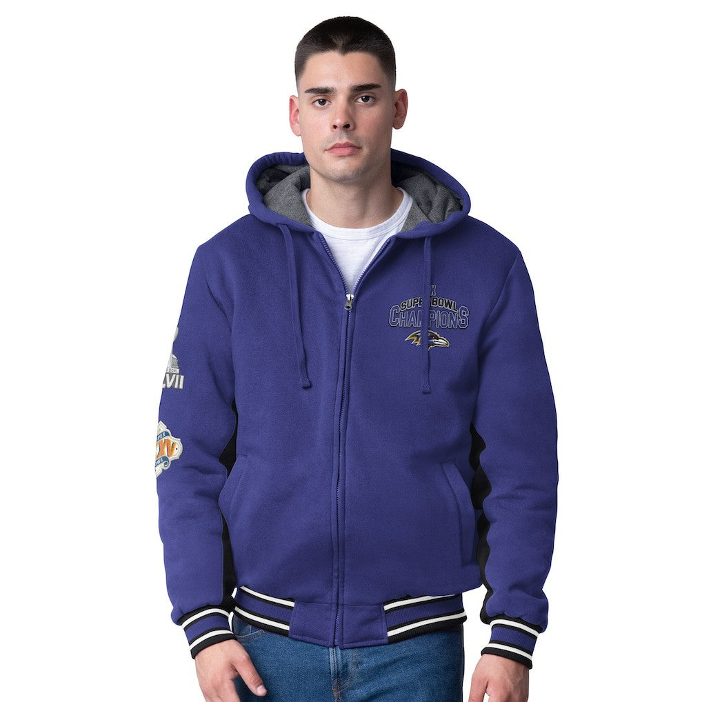 Baltimore Ravens G-III Extreme No Huddle Commemorative Full-Zip Hoodie Jacket - Purple on sale