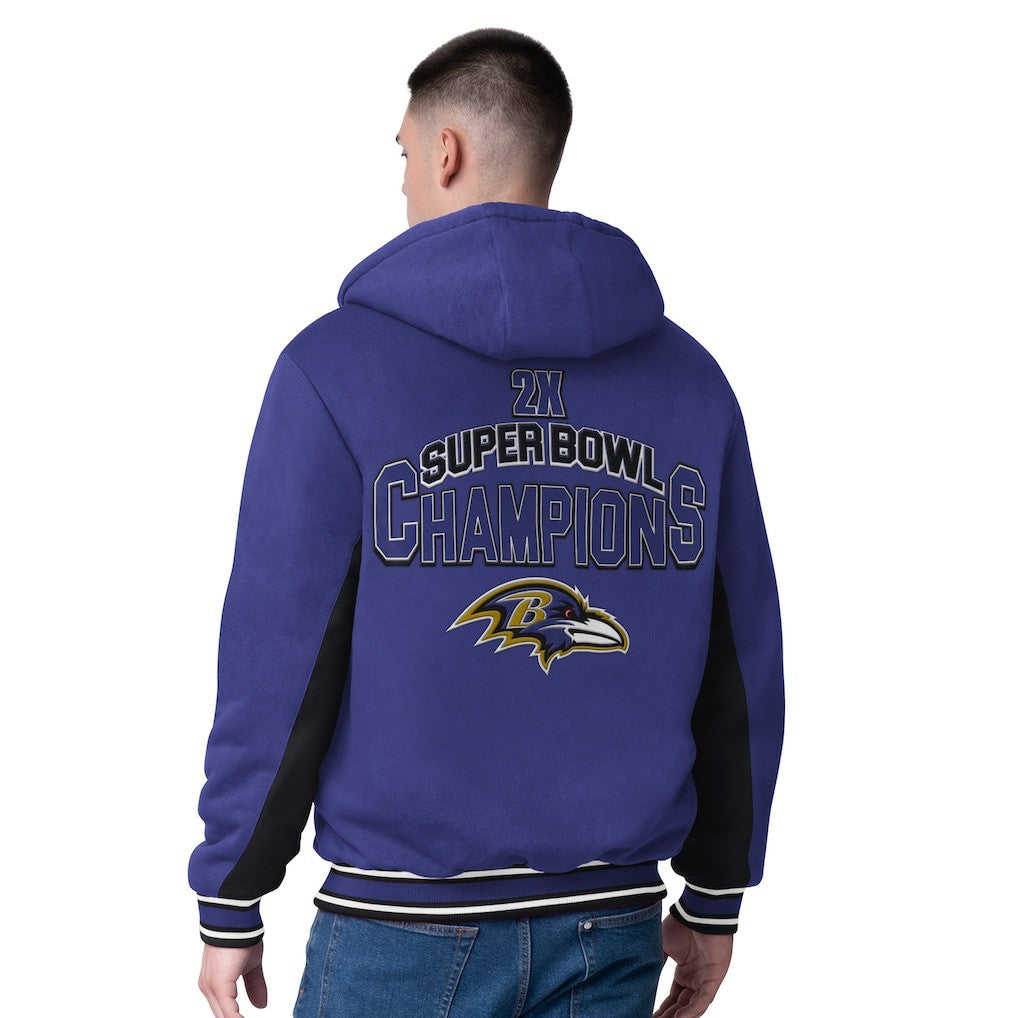 Baltimore Ravens G-III Extreme No Huddle Commemorative Full-Zip Hoodie Jacket - Purple on sale