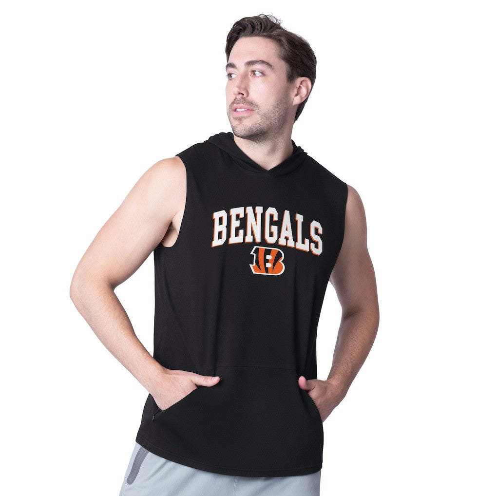 Cincinnati Bengals MSX by Michael Strahan Action Sleeveless Pullover Hoodie - Black discount