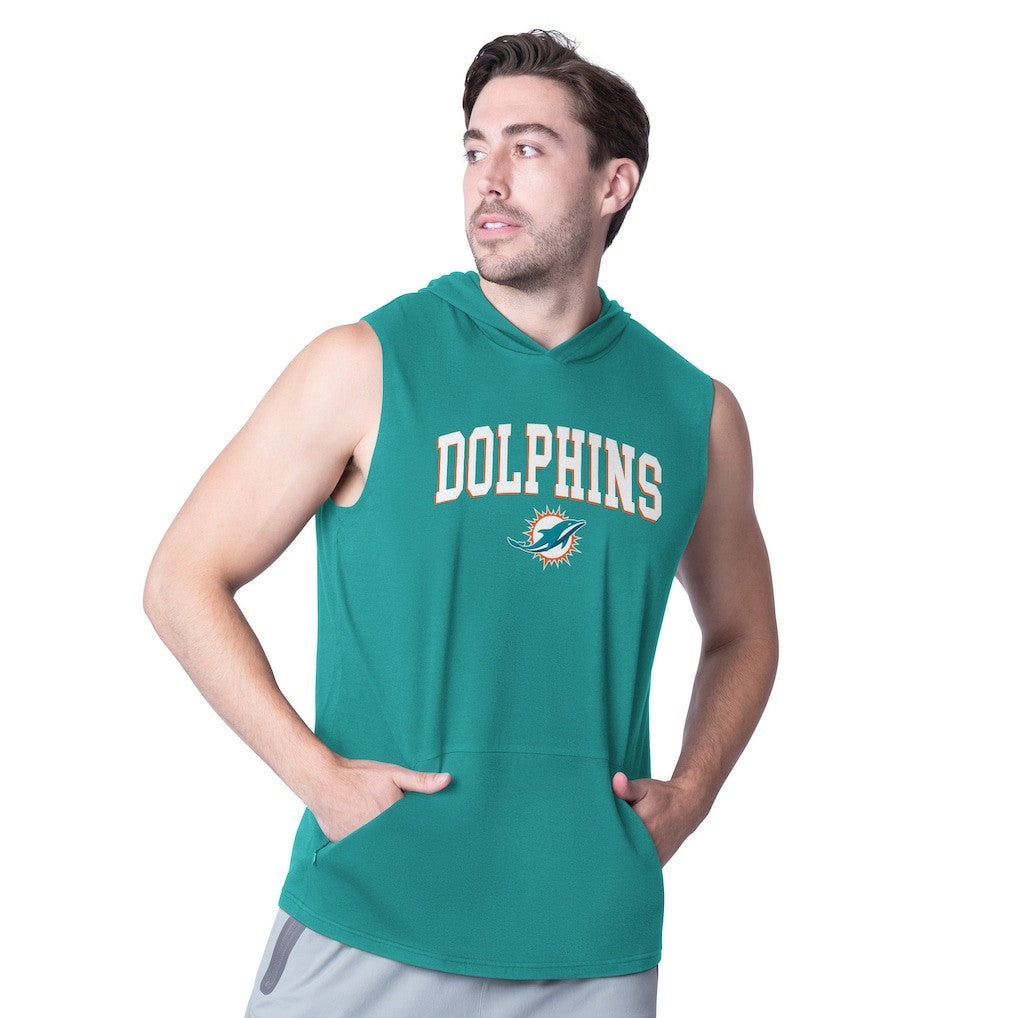 Miami Dolphins MSX by Michael Strahan Action Sleeveless Pullover Hoodie - Aqua discount
