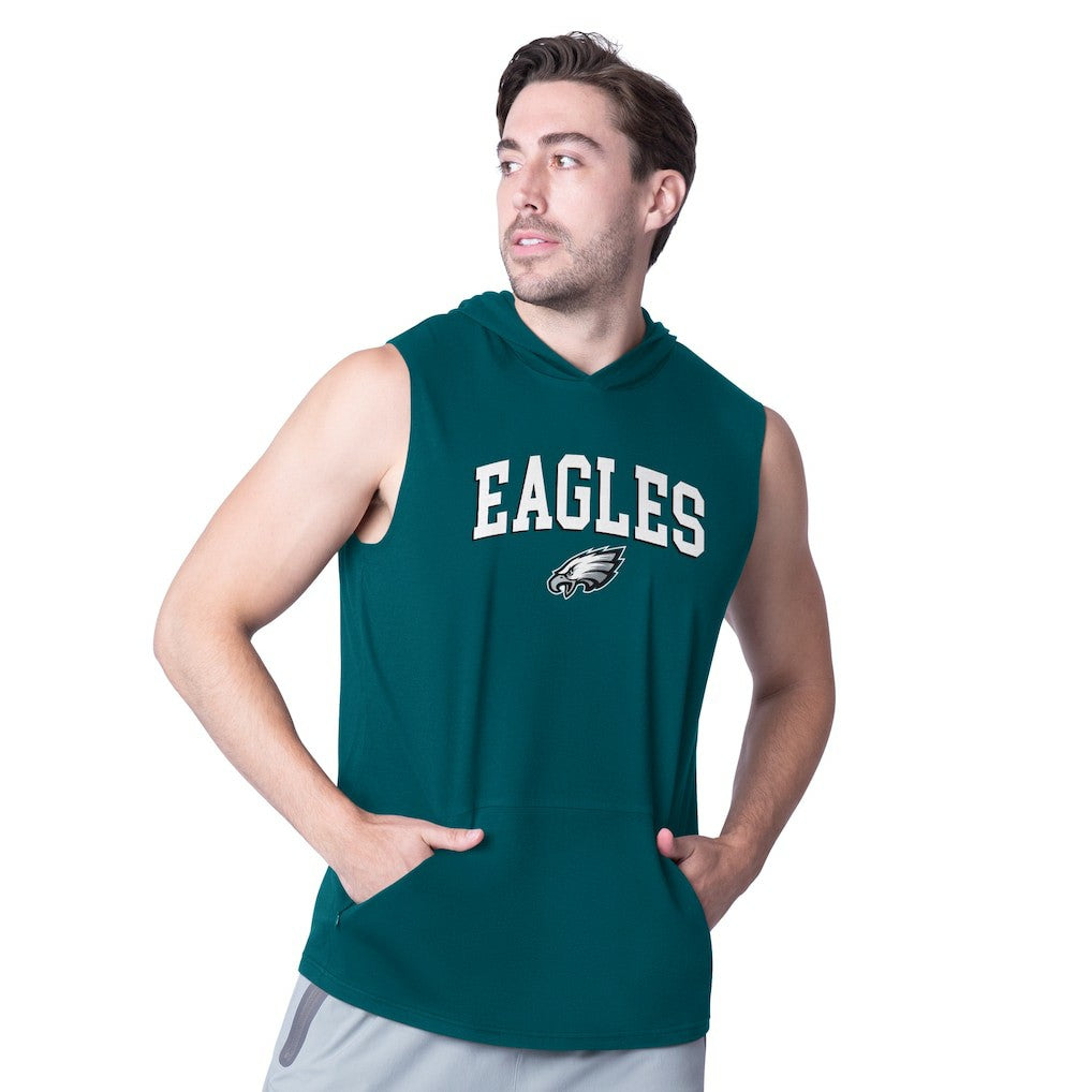 Philadelphia Eagles MSX by Michael Strahan Action Sleeveless Pullover Hoodie - Midnight Green online