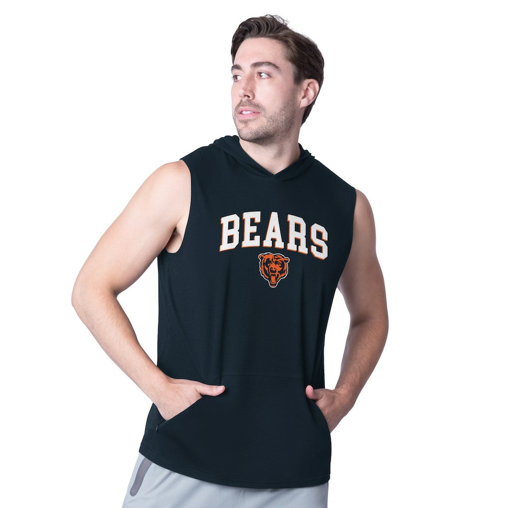 Chicago Bears MSX by Michael Strahan Action Sleeveless Pullover Hoodie - Navy cheap