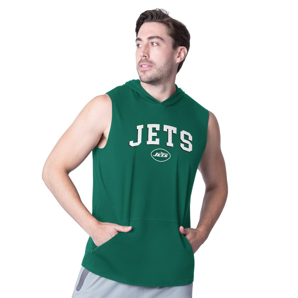 New York Jets MSX by Michael Strahan Action Sleeveless Pullover Hoodie - Green discount