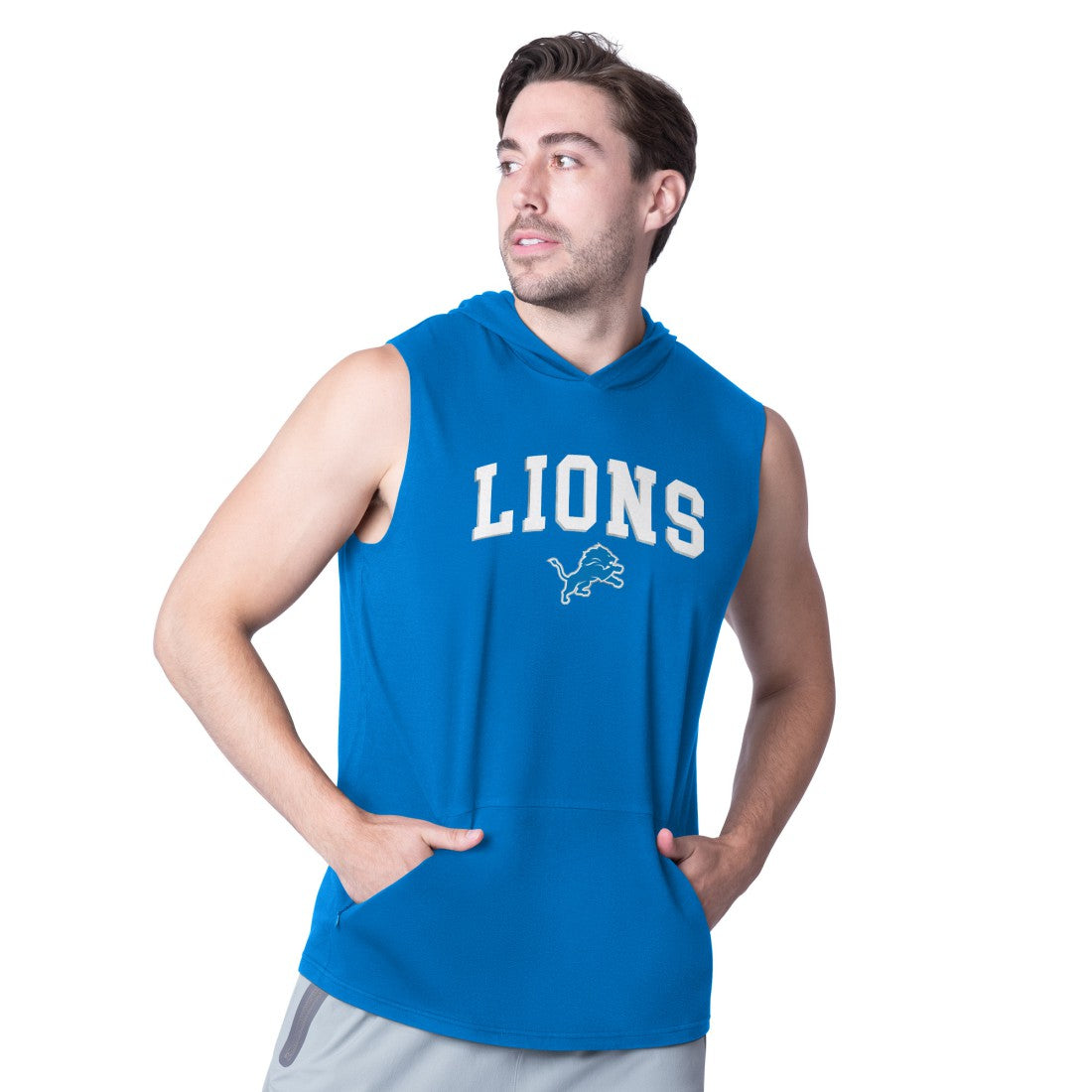 Detroit Lions MSX by Michael Strahan Action Sleeveless Pullover Hoodie - Royal on sale