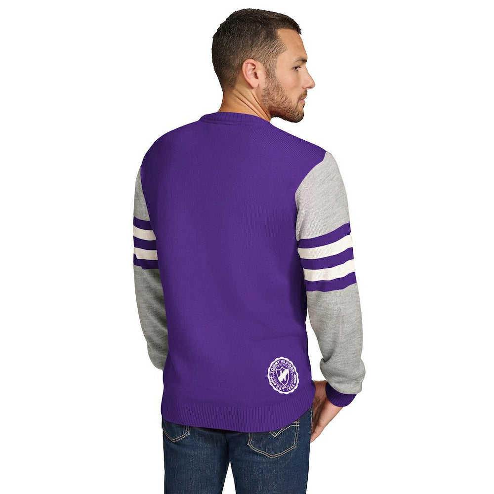 Minnesota Vikings Tommy Hilfiger Acrylic Crewneck Pullover Sweater - Purple/Heather Gray discount