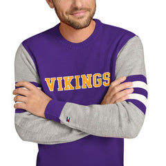 Minnesota Vikings Tommy Hilfiger Acrylic Crewneck Pullover Sweater - Purple/Heather Gray discount