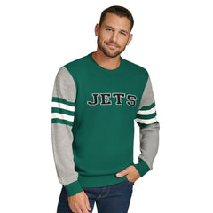 New York Jets Tommy Hilfiger Acrylic Crewneck Pullover Sweater - Green/Heather Gray discount