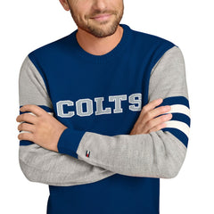 Indianapolis Colts Tommy Hilfiger Acrylic Crewneck Pullover Sweater - Royal/Heather Gray online