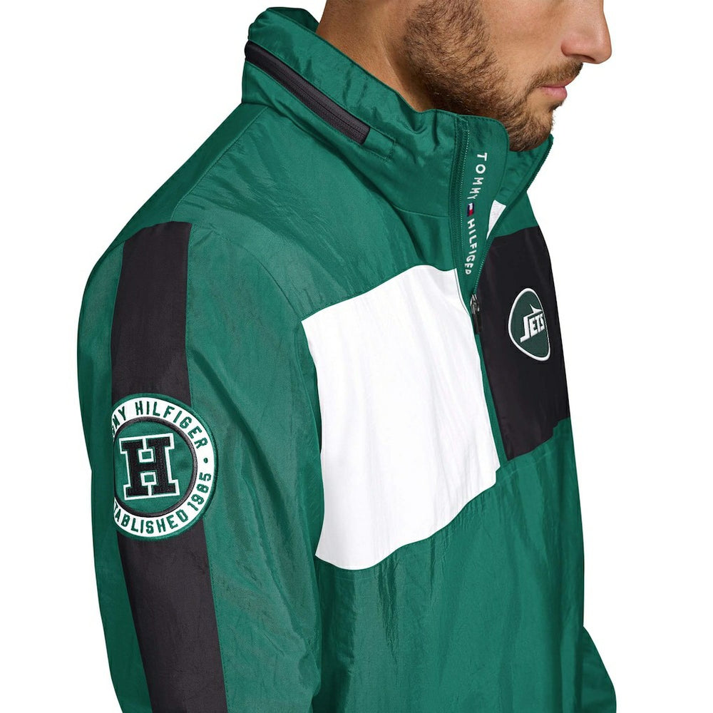 New York Jets Tommy Hilfiger Gael Lightweight Half-Zip Hoodie Jacket - Green sale