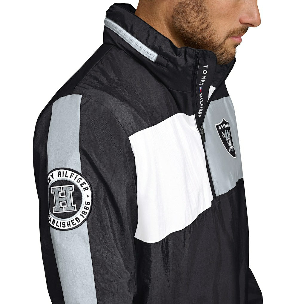 Las Vegas Raiders Tommy Hilfiger Gael Lightweight Half-Zip Hoodie Jacket - Black sale