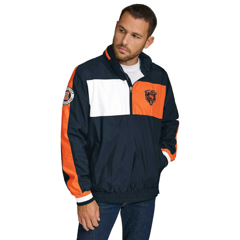 Chicago Bears Tommy Hilfiger Gael Lightweight Half-Zip Pullover Hoodie Jacket - Navy cheap
