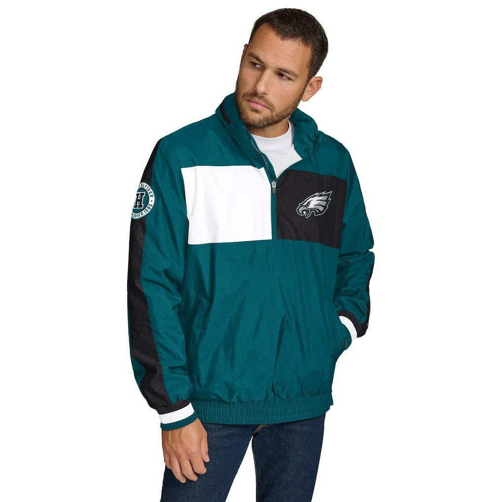 Philadelphia Eagles Tommy Hilfiger Gael Lightweight Half-Zip Hoodie Jacket - Green online