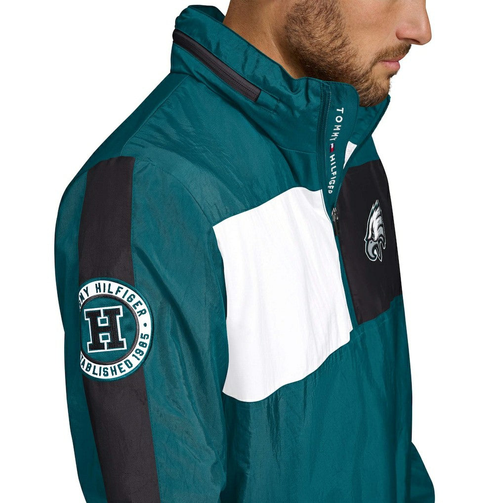 Philadelphia Eagles Tommy Hilfiger Gael Lightweight Half-Zip Hoodie Jacket - Green online