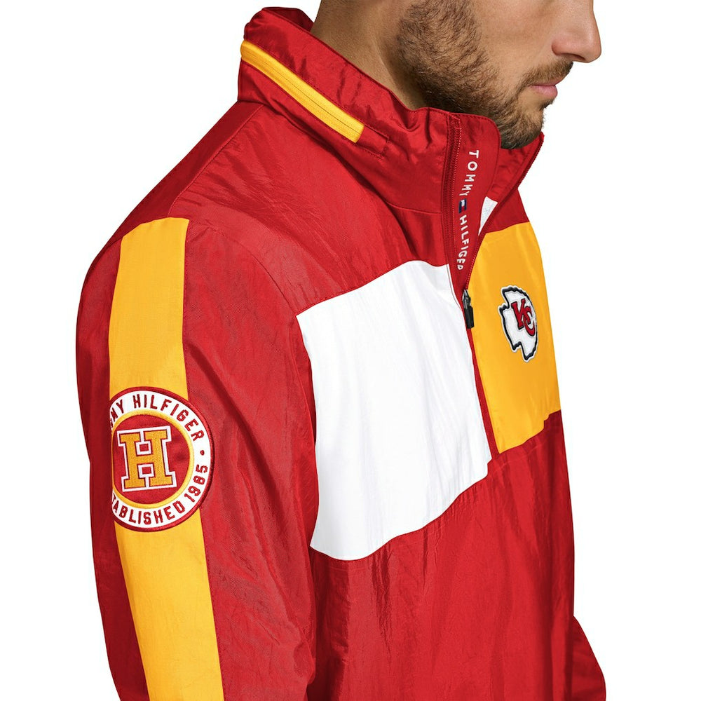 Kansas City Chiefs Tommy Hilfiger Gael Lightweight Half-Zip Hoodie Jacket - Red for sale