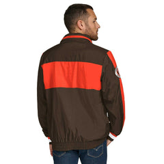 Cleveland Browns Tommy Hilfiger Gael Lightweight Half-Zip Pullover Hoodie Jacket - Brown for sale