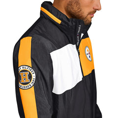 Pittsburgh Steelers Tommy Hilfiger Gael Lightweight Half-Zip Hoodie Jacket - Black for sale