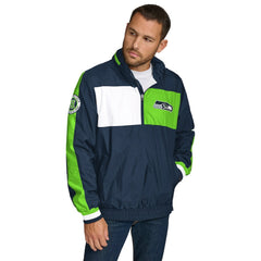 Seattle Seahawks Tommy Hilfiger Gael Lightweight Half-Zip Pullover Hoodie Jacket - College Navy outlet