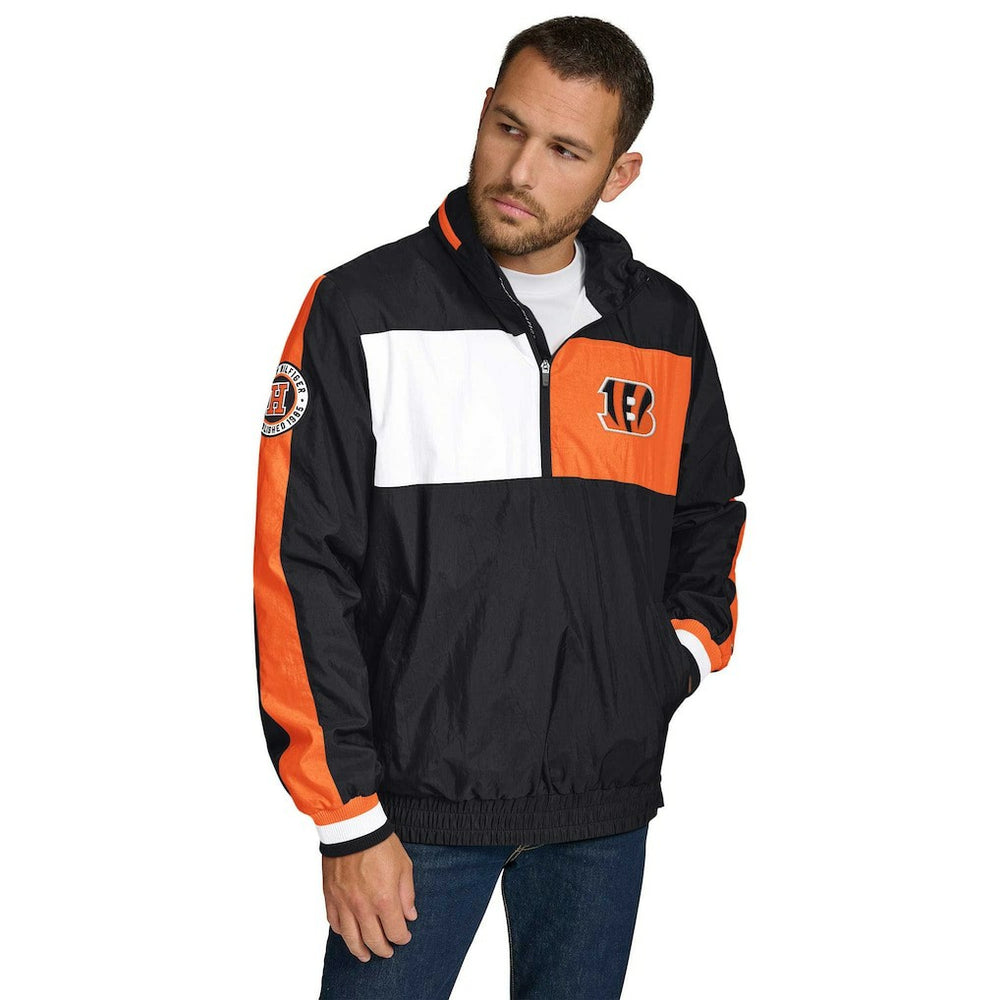 Cincinnati Bengals Tommy Hilfiger Gael Lightweight Half-Zip Pullover Hoodie Jacket - Black cheap