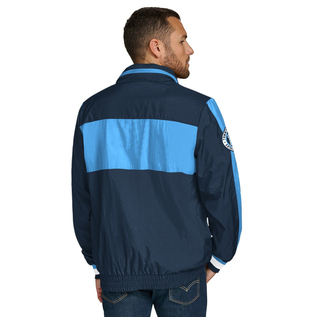 Tennessee Titans Tommy Hilfiger Gael Lightweight Half-Zip Hoodie Jacket - Navy discount