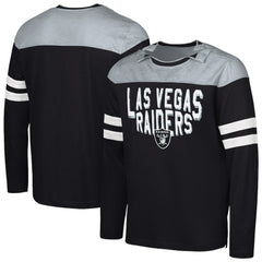 Las Vegas Raiders G-III Sports by Carl Banks Adaptive Hail Mary Long Sleeve T-Shirt - Black/Silver cheap