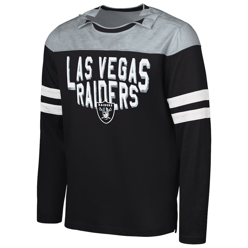 Las Vegas Raiders G-III Sports by Carl Banks Adaptive Hail Mary Long Sleeve T-Shirt - Black/Silver cheap