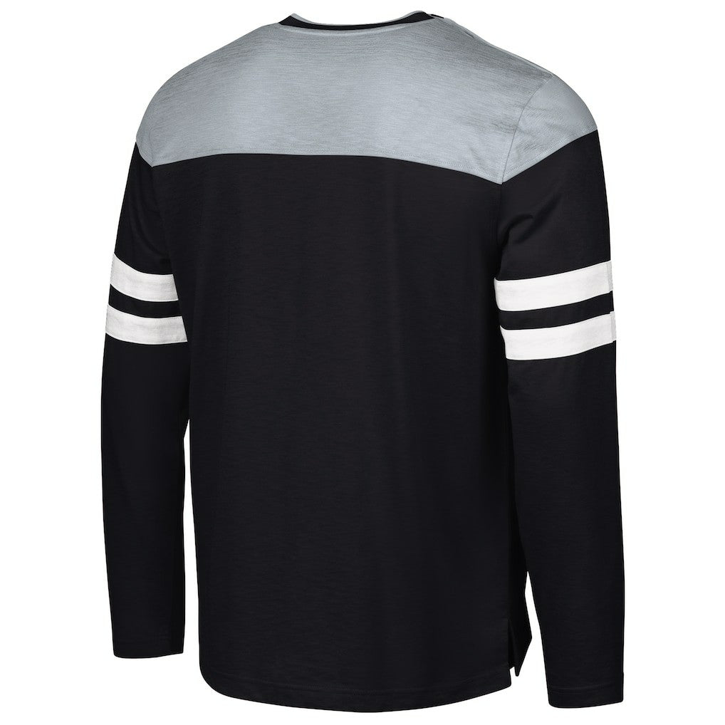 Las Vegas Raiders G-III Sports by Carl Banks Adaptive Hail Mary Long Sleeve T-Shirt - Black/Silver cheap