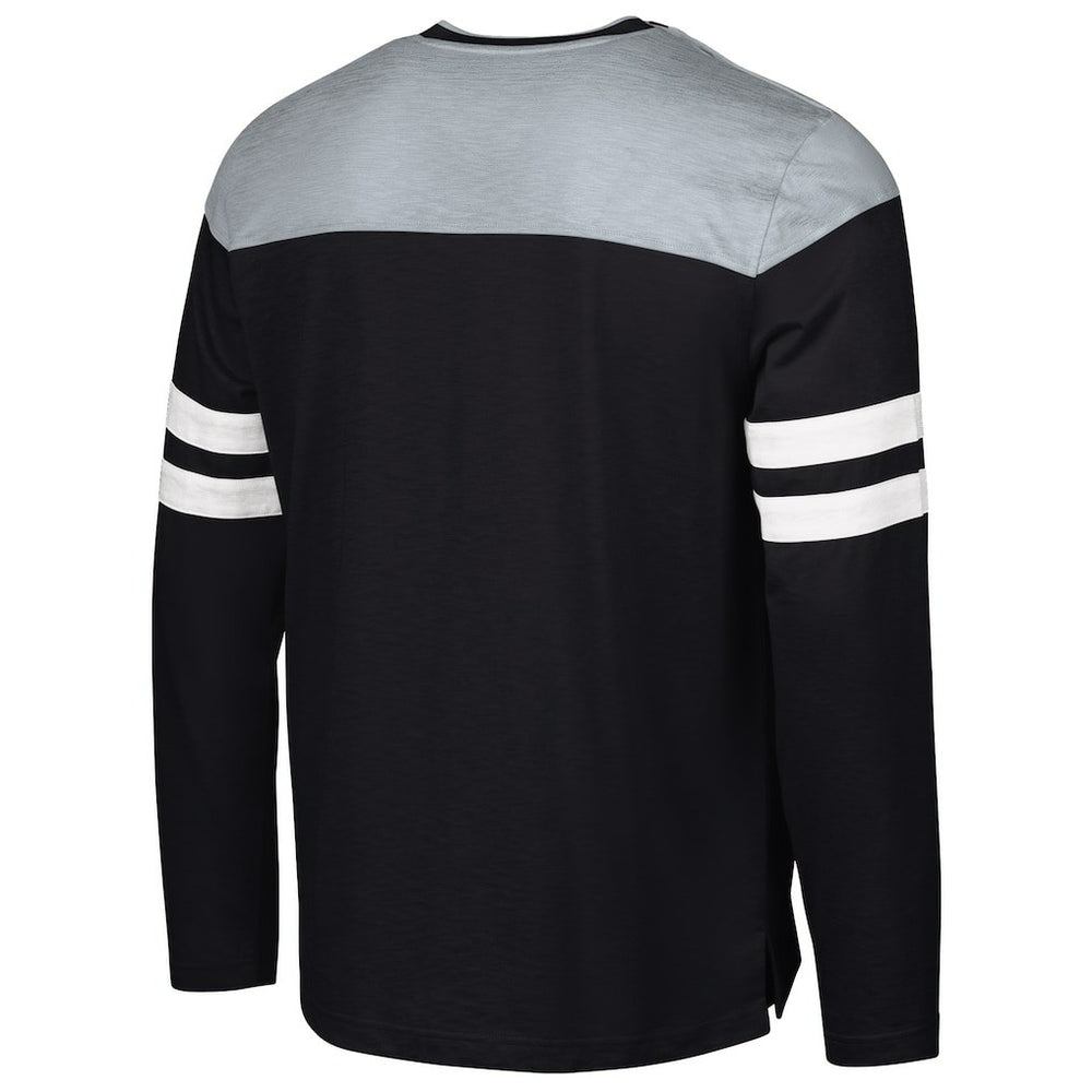 Las Vegas Raiders G-III Sports by Carl Banks Adaptive Hail Mary Long Sleeve T-Shirt - Black/Silver cheap