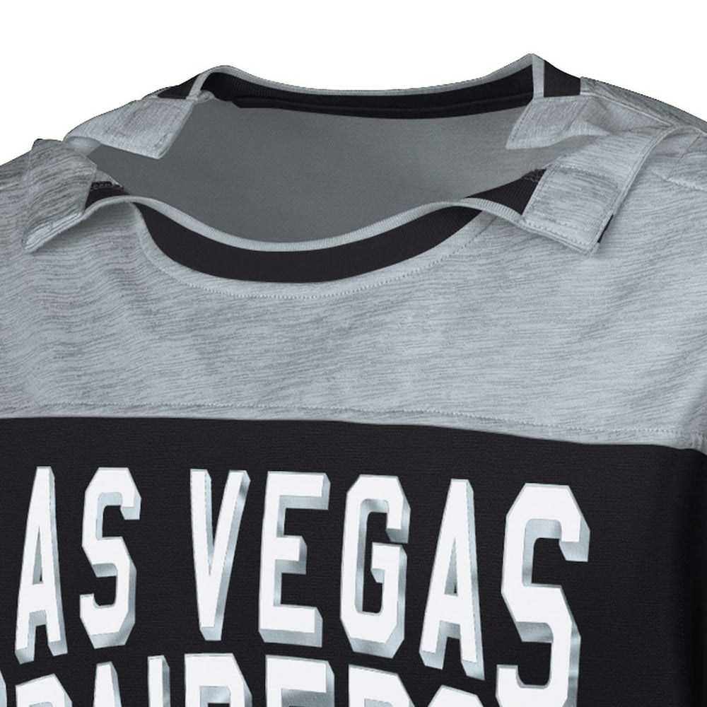Las Vegas Raiders G-III Sports by Carl Banks Adaptive Hail Mary Long Sleeve T-Shirt - Black/Silver cheap