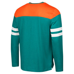 Miami Dolphins G-III Sports by Carl Banks Adaptive Hail Mary Long Sleeve T-Shirt - Aqua/Orange for sale