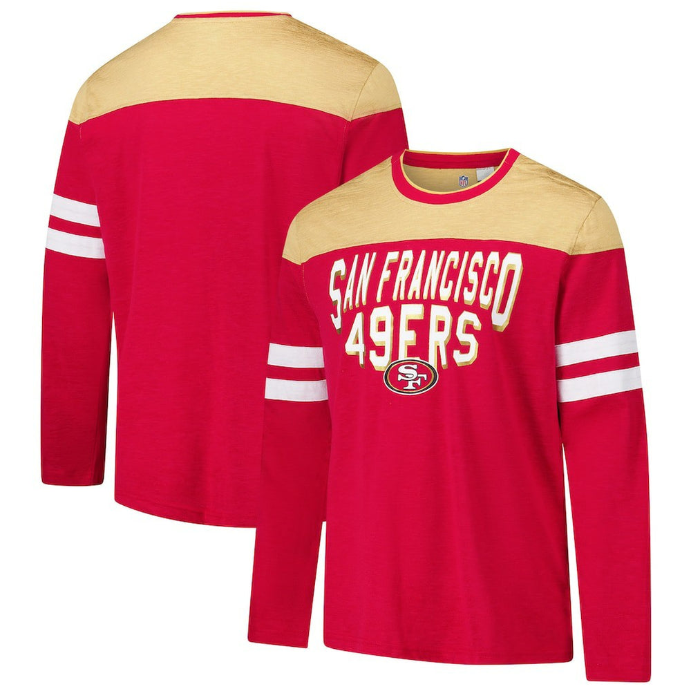 San Francisco 49ers G-III Sports by Carl Banks Adaptive Hail Mary Long Sleeve T-Shirt - Scarlet/Gold discount