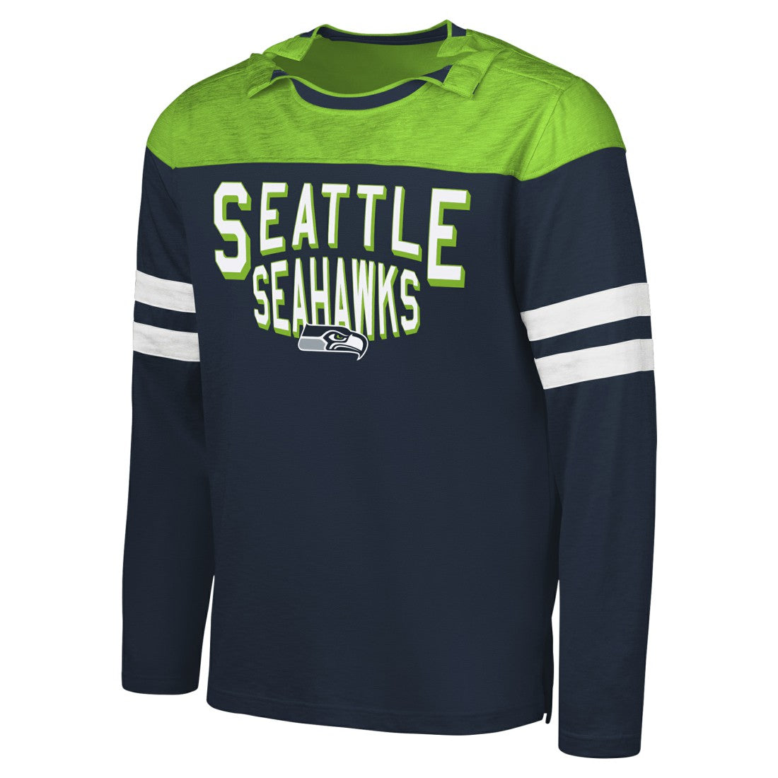 Seattle Seahawks G-III Sports by Carl Banks Adaptive Hail Mary Long Sleeve T-Shirt - College Navy/Neon Green on sale