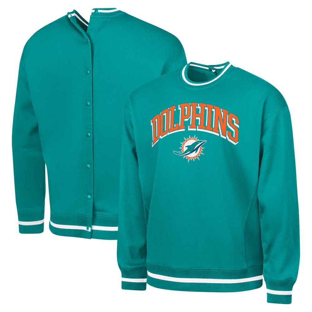 Miami Dolphins G-III Sports by Carl Banks Adaptive Blocker Fleece Pullover Sweatshirt - Aqua online